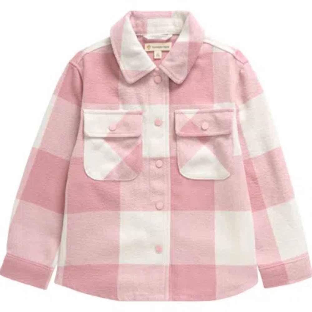 Tucker + Tate Pink-Ivory Buffalo Plaid Checkered Coat size 4